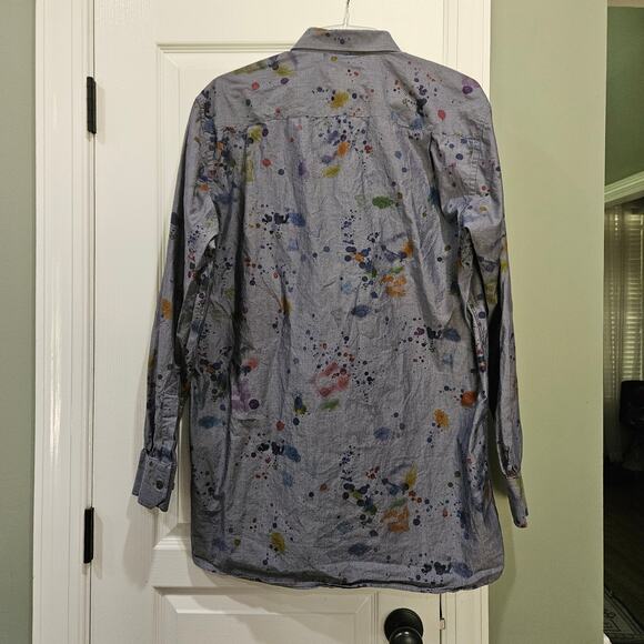 Visconti Signature Series Men's Size XLT Paint‎ Splatter Button Down Shirt - Picture 4 of 4